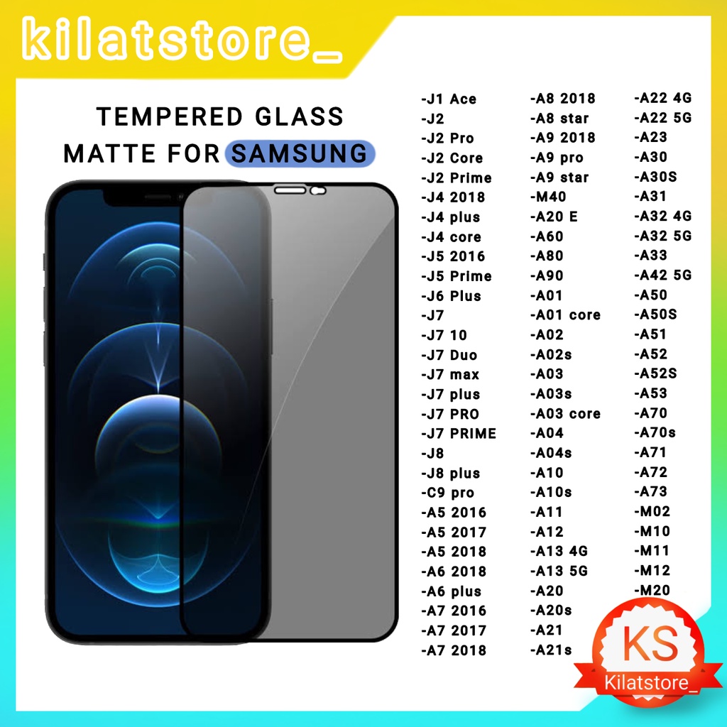 Tempered Glass Matte Anti Glare for Samsung + Packing Kardus dan Tisu