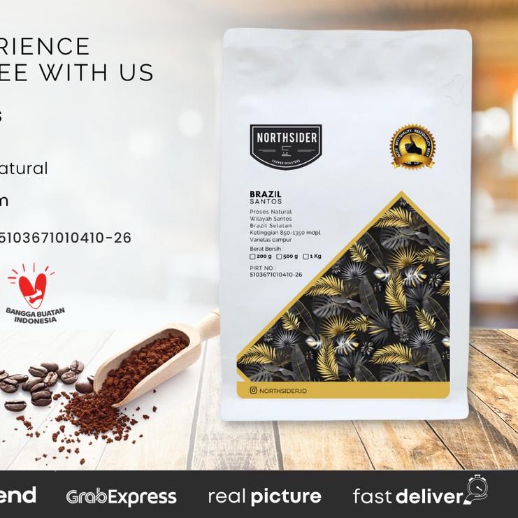 

❆ BIJI KOPI ARABIKA BRAZIL SANTOS NATURAL - 200GR NORTHSIDER COFFEE ▼