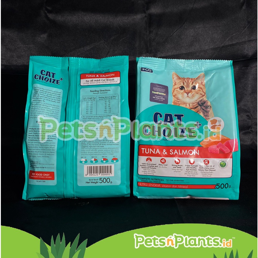 CAT CHOIZE PLUS Makanan Kucing Cat Food Adult Tuna Salmon 500gr