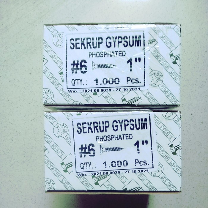 Skrup Sekrup Gypsum 6X1 Moon Lion/Sekrup Gypsum 2,5 Cm