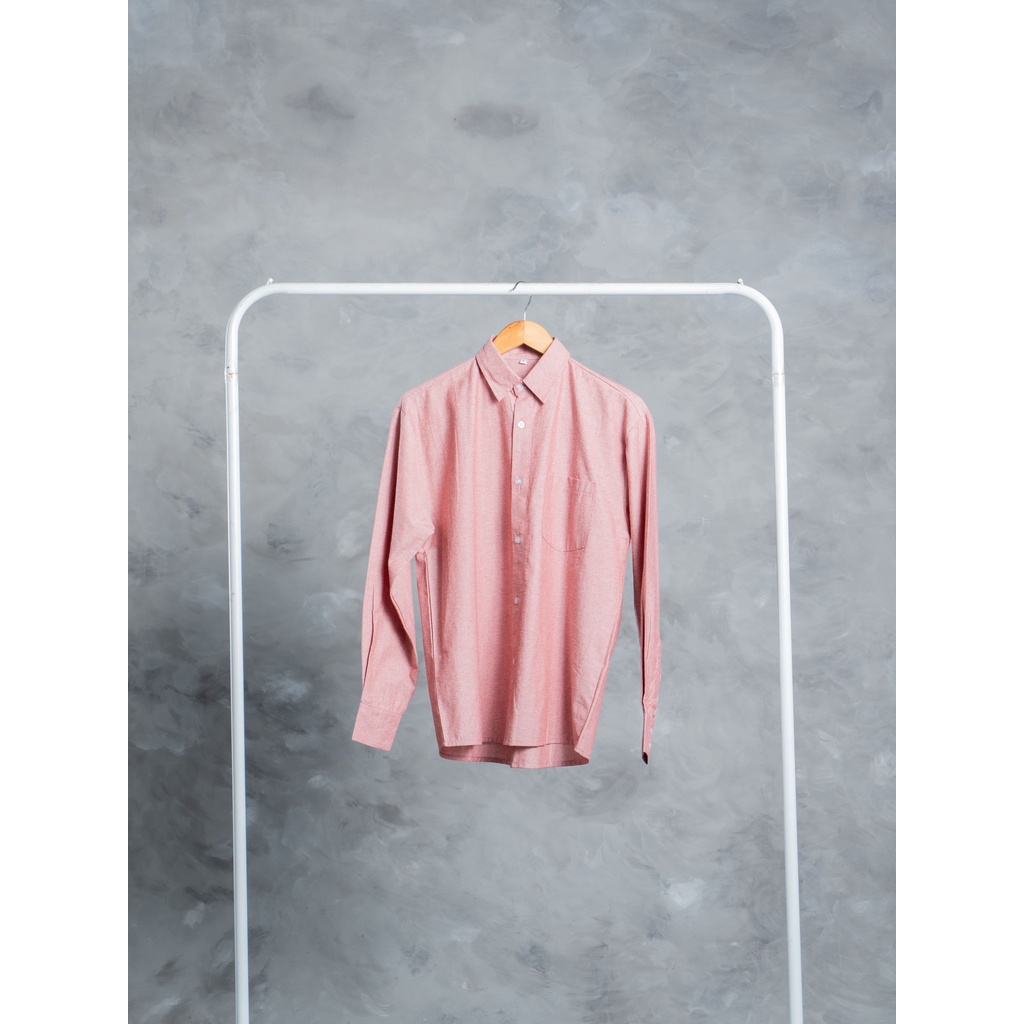 Kemeja Pria Merah Lengan Panjang Oxford Premium "Office Look"