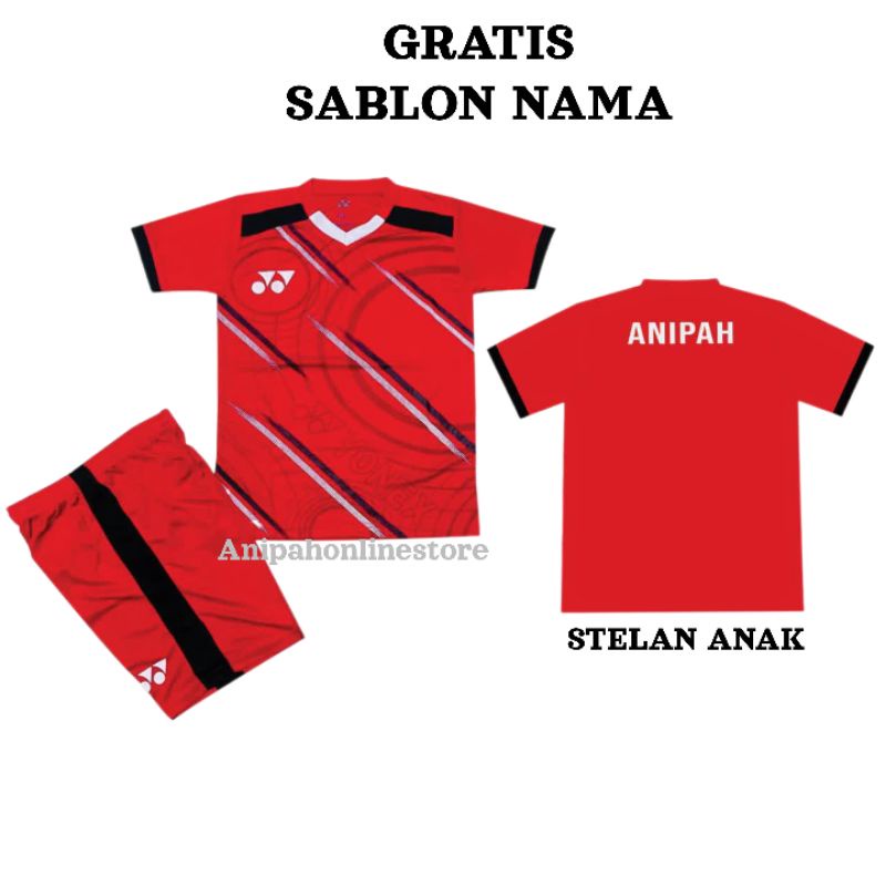 Free Request Nama Stelan putsal anak /Baju stelan badminton anak / kaos bulutangkis anak sd, smp