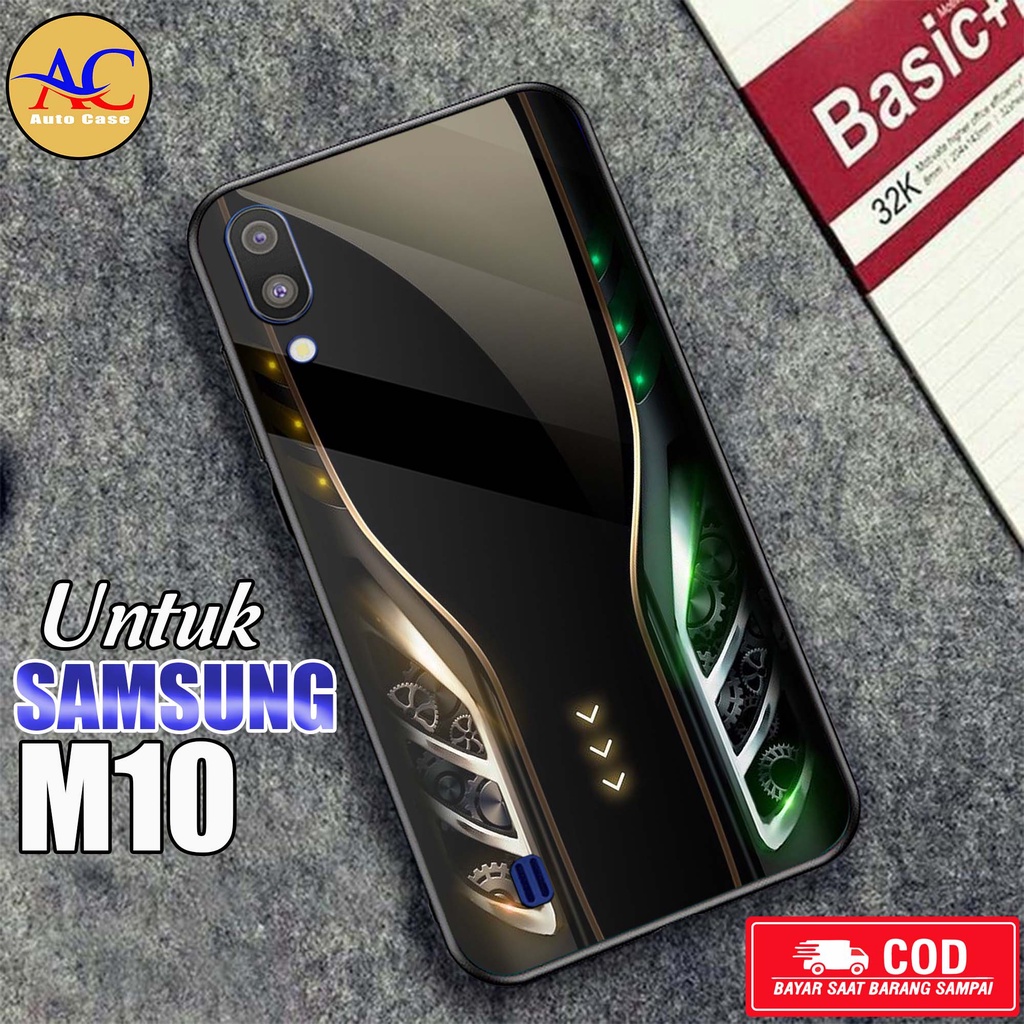 Softcase Glass kaca untuk Samsung M10 GLXY Casing Handphone Case Hp Procamera