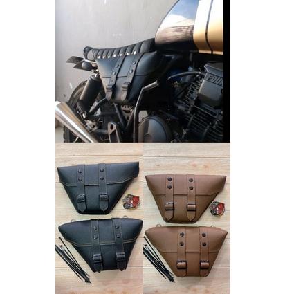 BOOMING Tas motor side bag cover aki japstyle custom kulit