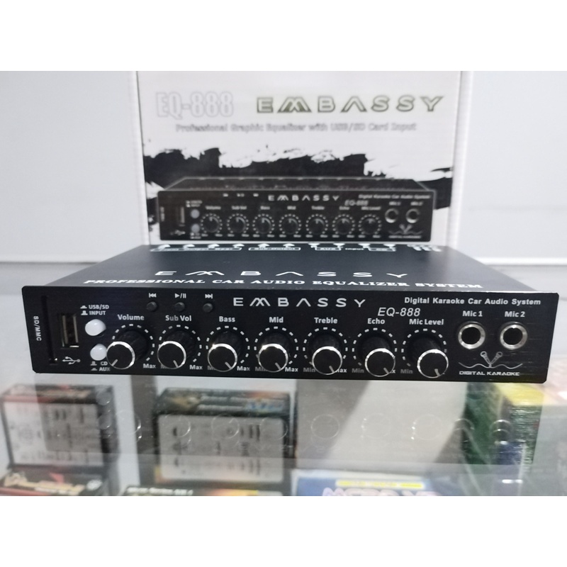 EQUALIZER / preamp MOBIL USB 2MIC KARAOKE EMBASSY EQ888