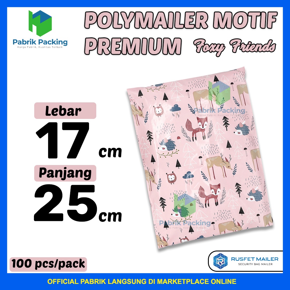 

Polymailer Amplop Packing Online Shop Rusfet / Foxy Friends 17x25 / Per Pack Murah