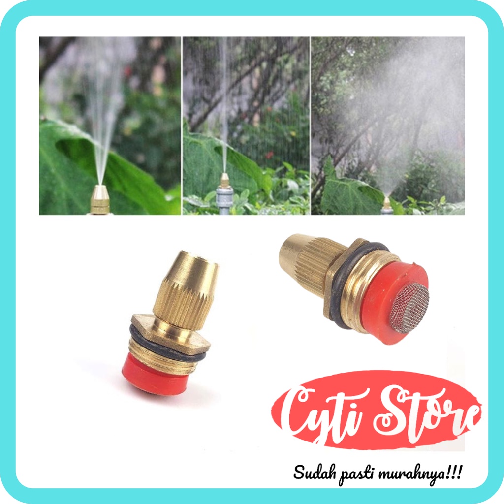 Alat Penyiram Tanaman Semprotan Taman Kabut | Drip Irigasi Water Mist Sprinkler Nozzle Brass 1/2 Inc