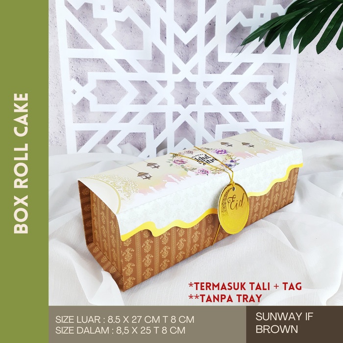 

Box Idul Fitri Roll Cake 8x25 Sunway / Packaging Lebaran (Box Saja) - BROWN