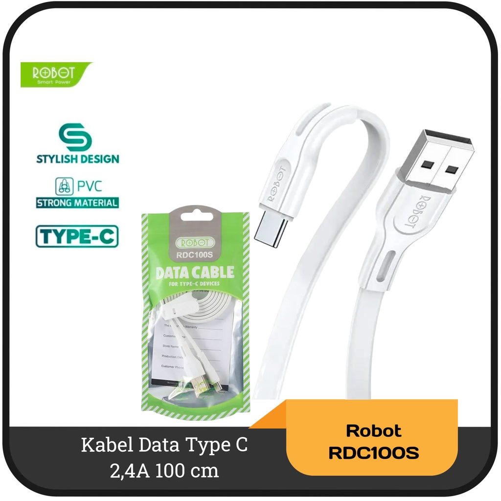 Kabel Data Type C 2,4A Robot RDC100S 100 cm - Putih