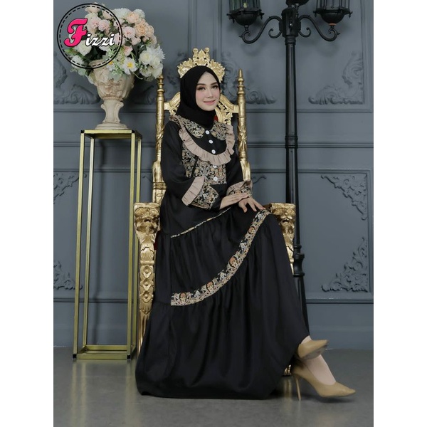 Gamis Fizzi ORI bahan toyobo mix batik model susun rempel || gamis lebaran 2024 || gamis modern keki