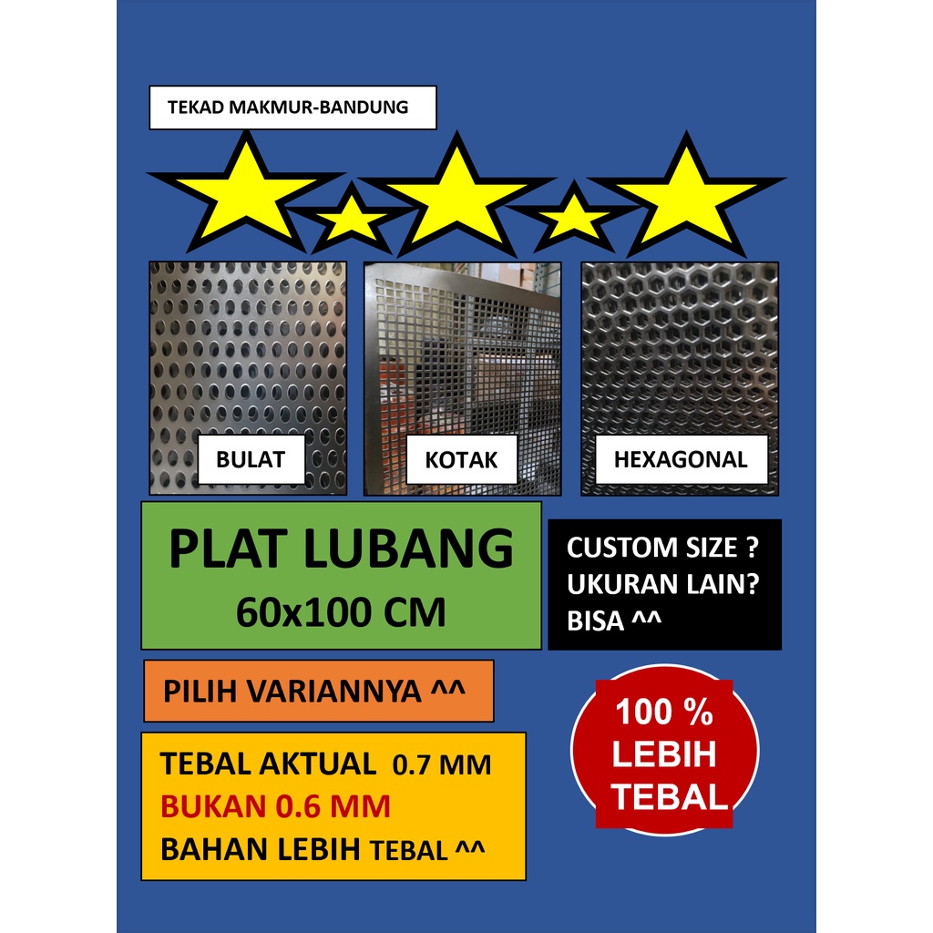 Plat 60x100 - Plat Besi Ram Speaker -  Ram Grill Plat Lubang