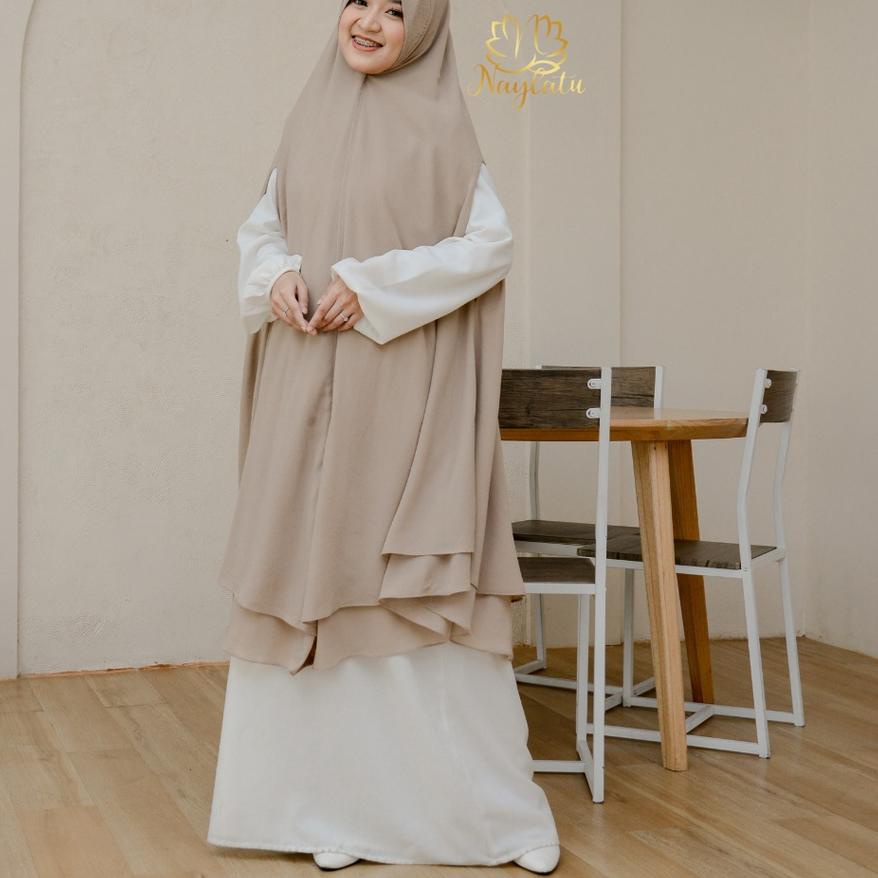 ▼ Jilbab Hijab Khimar Syari Bolong Lengan Hikmah Ceruty Babydoll ➺