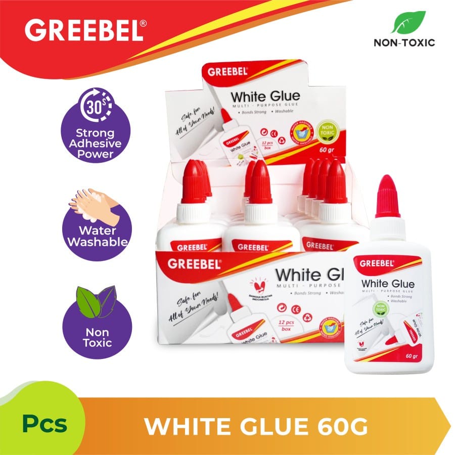 Lem Putih Greebel 60g / Lem Cair White Glue