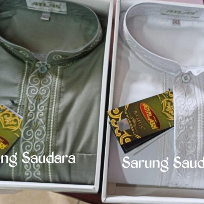 TERLARIS Baju Koko Atlas Khusus Putih Lengan Panjang /BAJU KOKO PRIA/BAJU KOKO DEWASA/BAJU KOKO ANAK