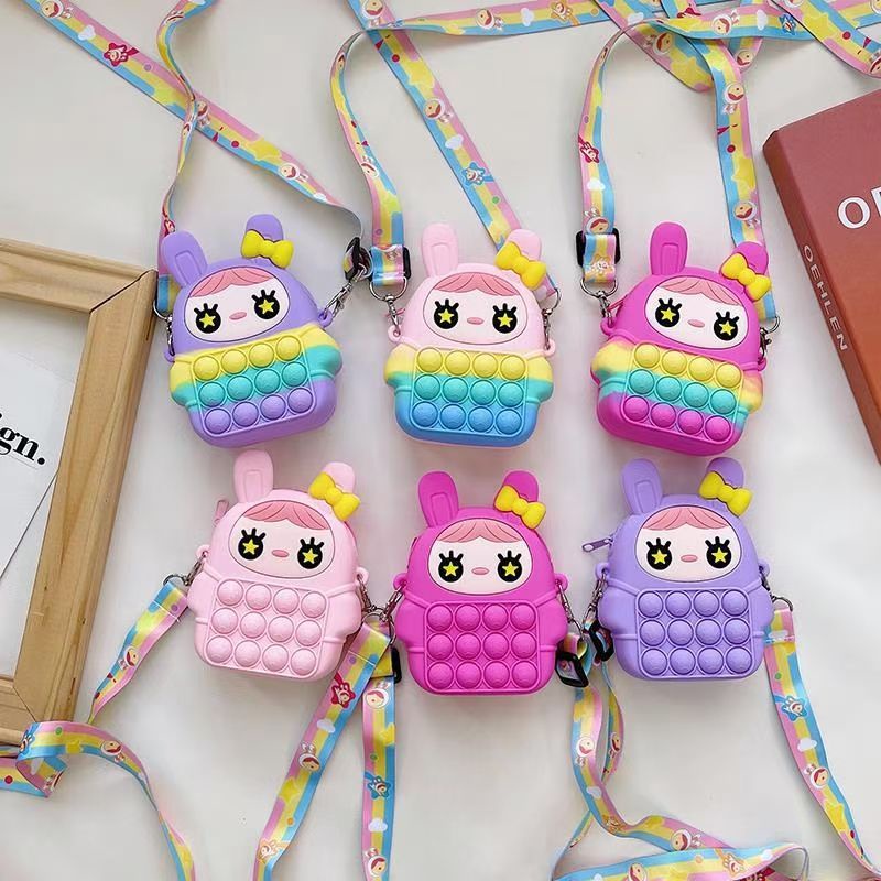 VS - TAS ANAK PONY POP IT JELLY FASHION | TAS SLEMPANG ANAK SLING BAG DOMPET RAINBOW UNICORN ACC
