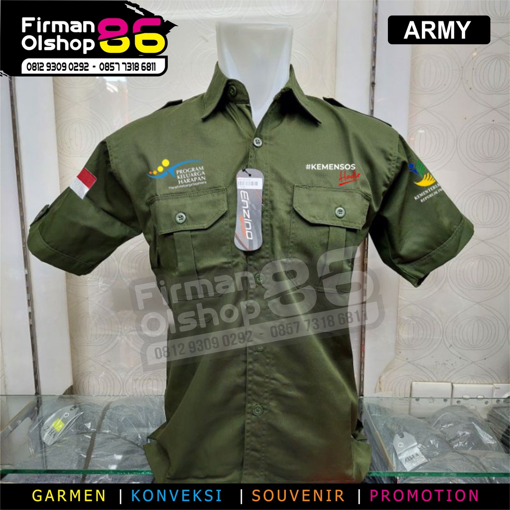 Big Size kemeja PKH kemeja Kemensos hadir Baju PKH lengan panjang eklusif seragam pkh kemensos hadir