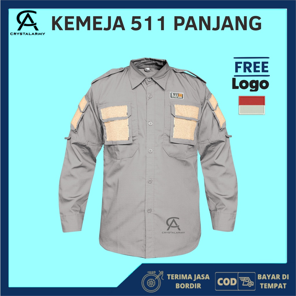 Kemeja Tactical Lengan Panjang / Baju Kerja Pria