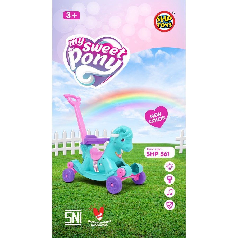 Mainan Anak Kuda Putih KP 561 SHP Toys (GRAB EXPRES  READY) Maenan kuda poni dorong Putih & Tosca Ka