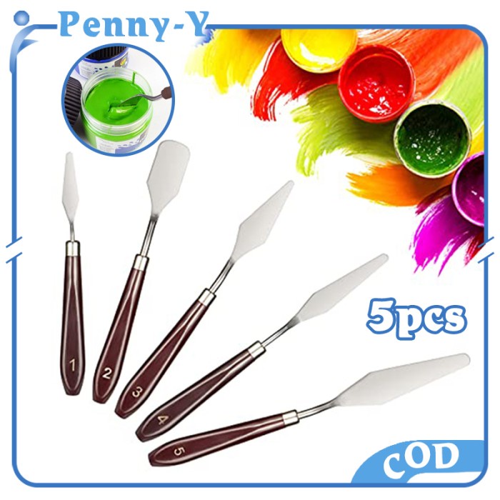 

Terlaris 5Pcs Pisau Palet/Pisau Palet Lukis/Stainless Paint Knife