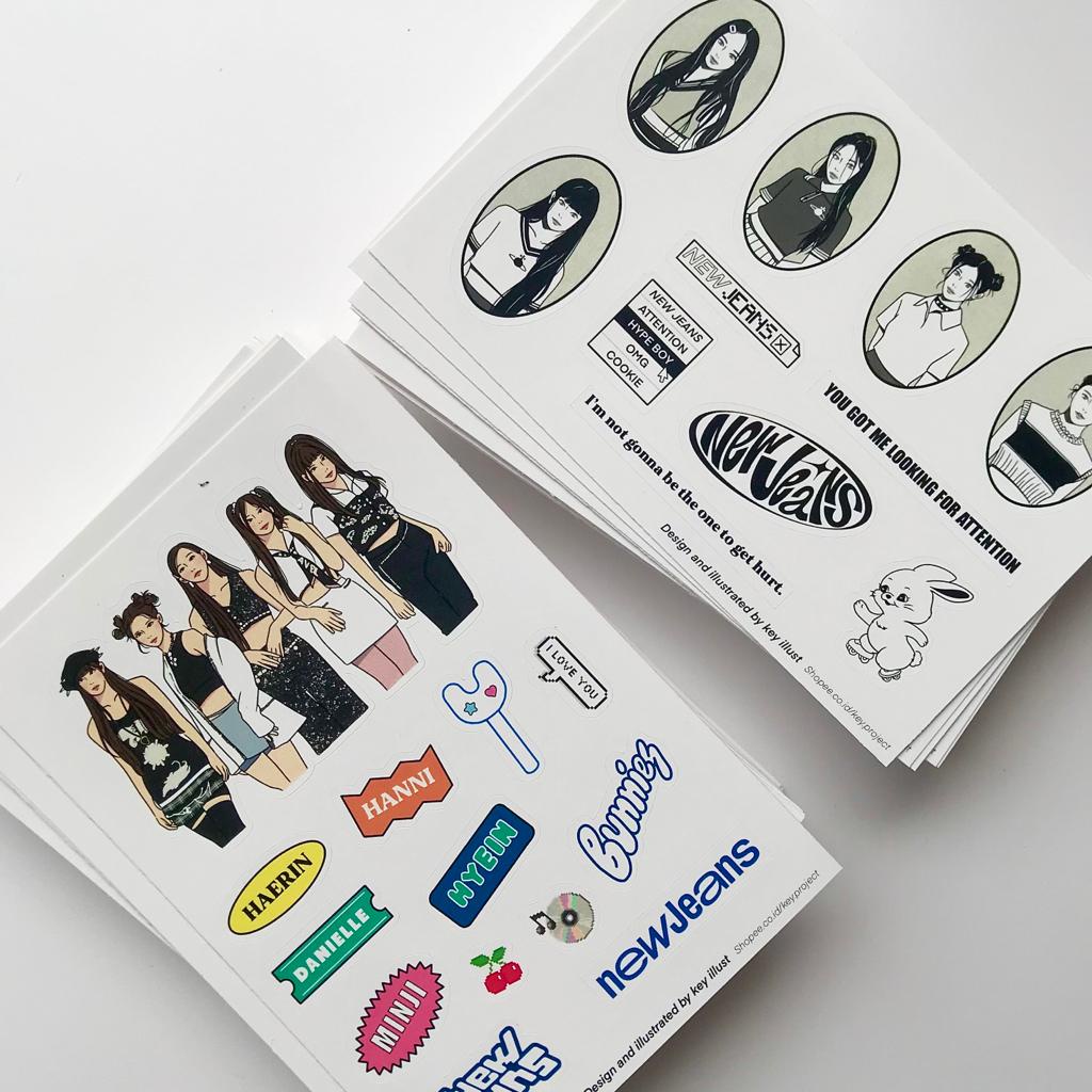 

NEW JEANS sticker sheet/ stiker kpop NWJNS/ stiker jurnal