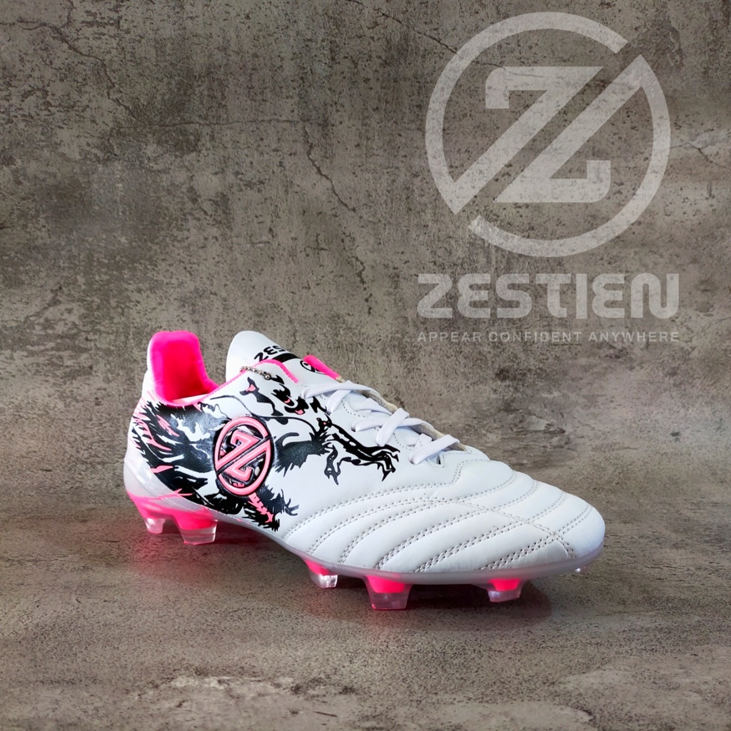 Sepatu Bola Zestien Draak Premium White Pink SNZD05