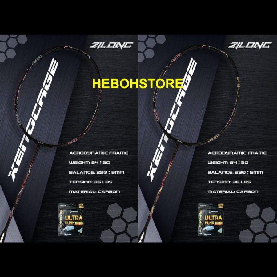 RAKET BADMINTON ZILONG XENOCAGE BULUTANGKIS ZILONG KUAT 36LBS ORIGINAL