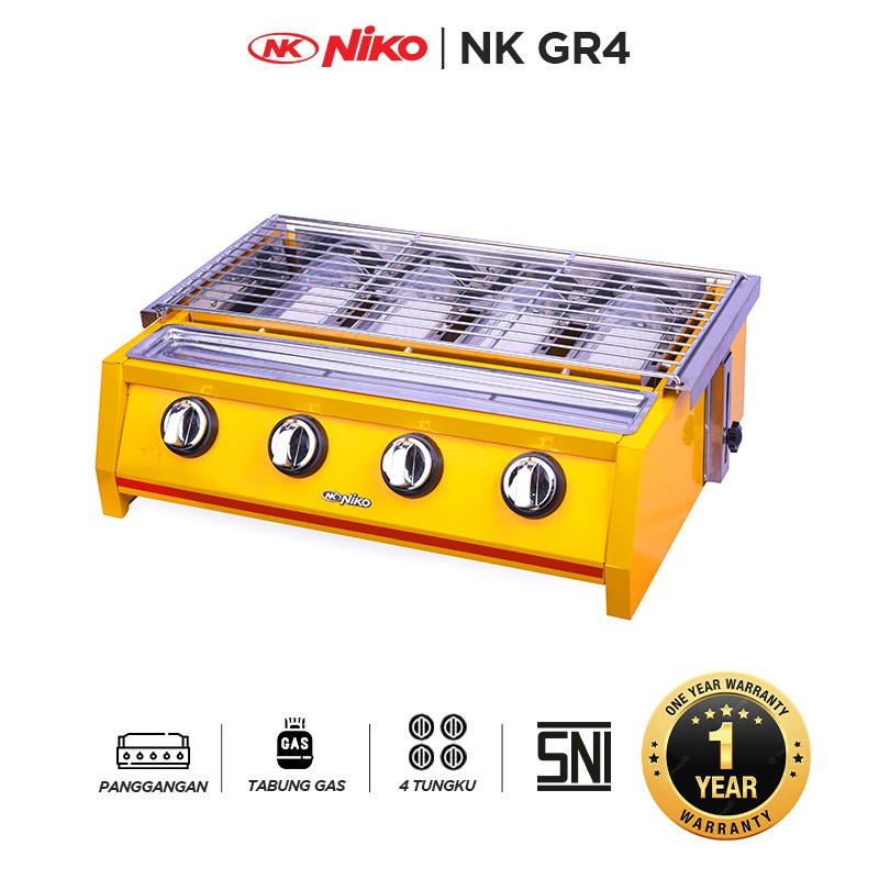 Niko NK-GR4 BBQ Grill Gas Panggangan Sosis Kompor 4 Tungku NK-GR4