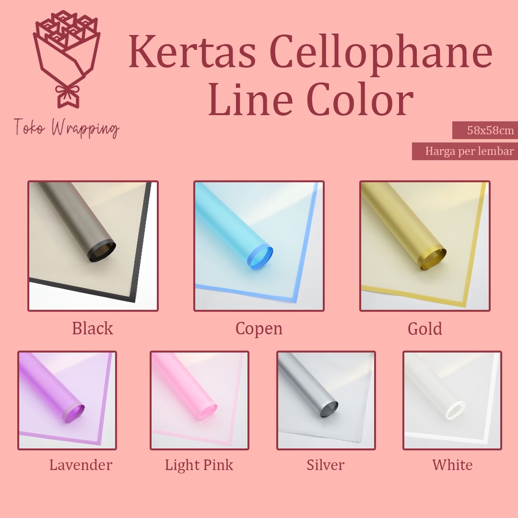 

Kertas Cellophane Kertas Buket Bunga [Line Color] Flower Wrapping Paper Celophane / Chellophane Murah untuk Snack Uang