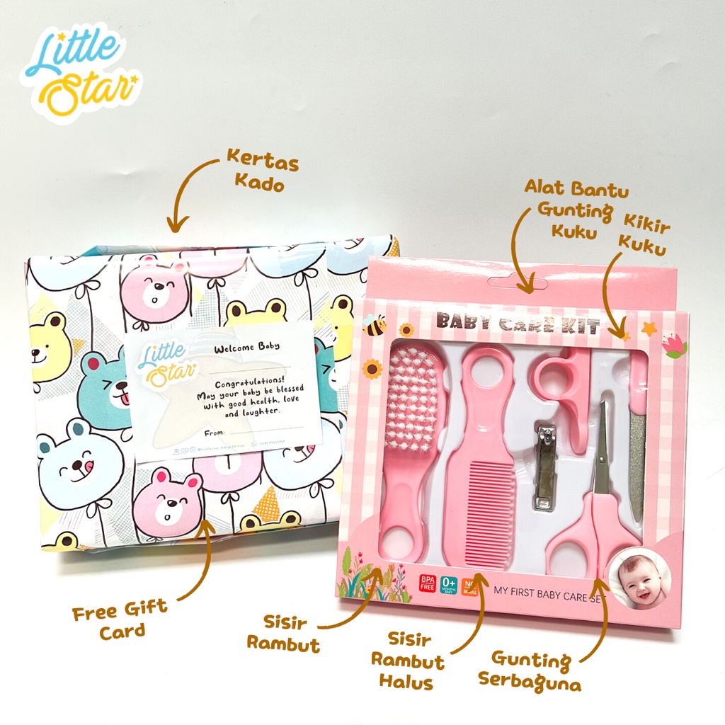 LS 6in1 Baby Care Nail Kit Gift Set Alat Perawatan Bayi Hadiah Lahiran