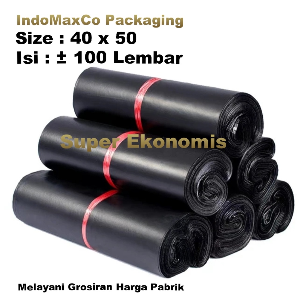 

Polymailer Kantong Plastik Packing Super Ekonomis Hitam 40 x 50Cm / Plastik Packing Baju, Accesories / Packing Olshop