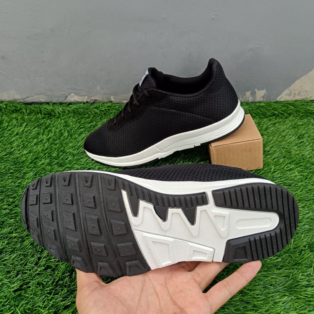 100% Garansi Real Pict - Sepatu Sekolah Kerja Hitam Polos Outsole Rubber Anti Selip / Sepatu Sekolah Hitam Spesial Polos