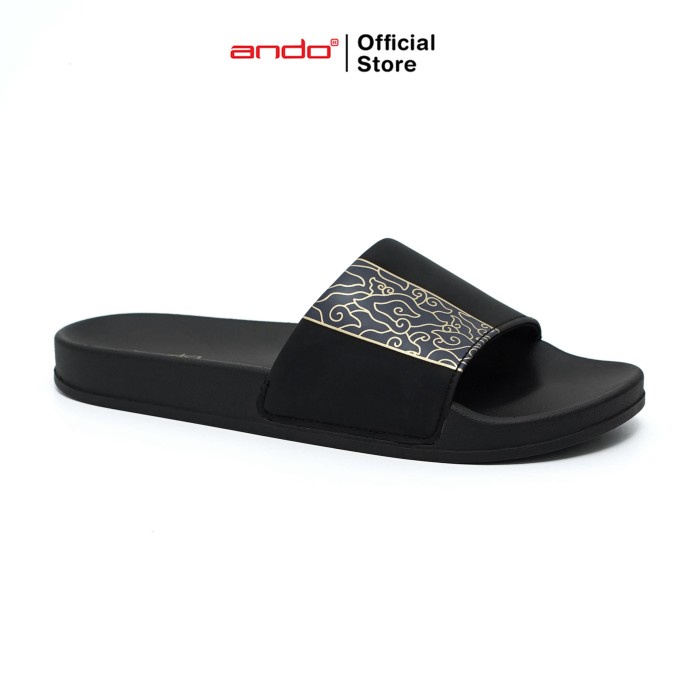 Sandal Pria Ando Official Sandal Selop Pandu Pria Dewasa - Hitam/Emas - 41(Z1G0) REAL PICT Sandal Pr