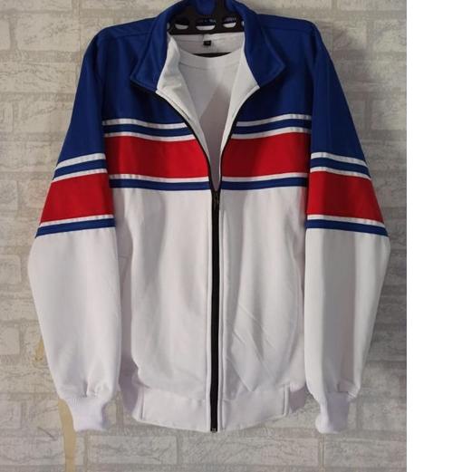 ➣ jaket traktop biru/ putih Lis merah ✭