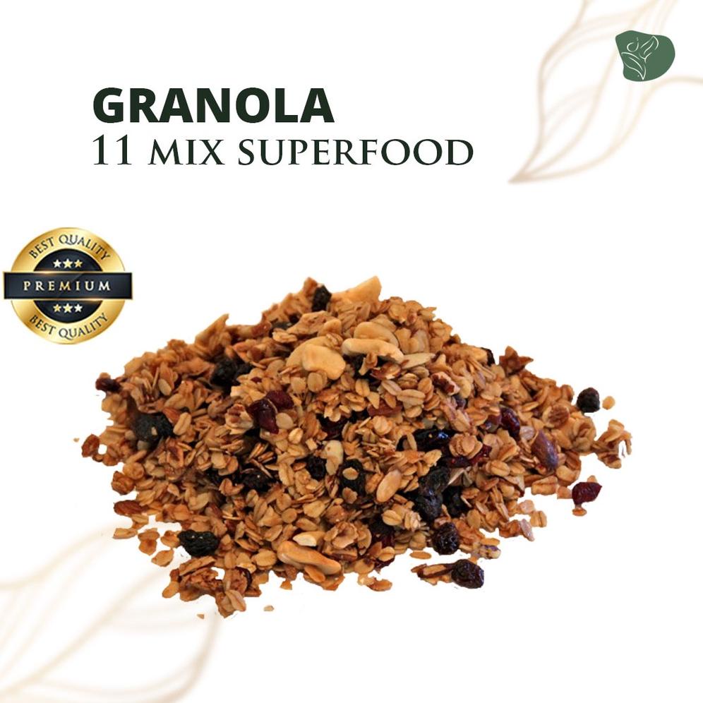 

☛☛ 1.1 Prodack Terbaru Granola Mix 11 SUPER FOOD Granolla diet siap makan Granoloa mixed berry Sweet and savory Makanan diet Cemilan Diet Sehat .,..,.,.,.