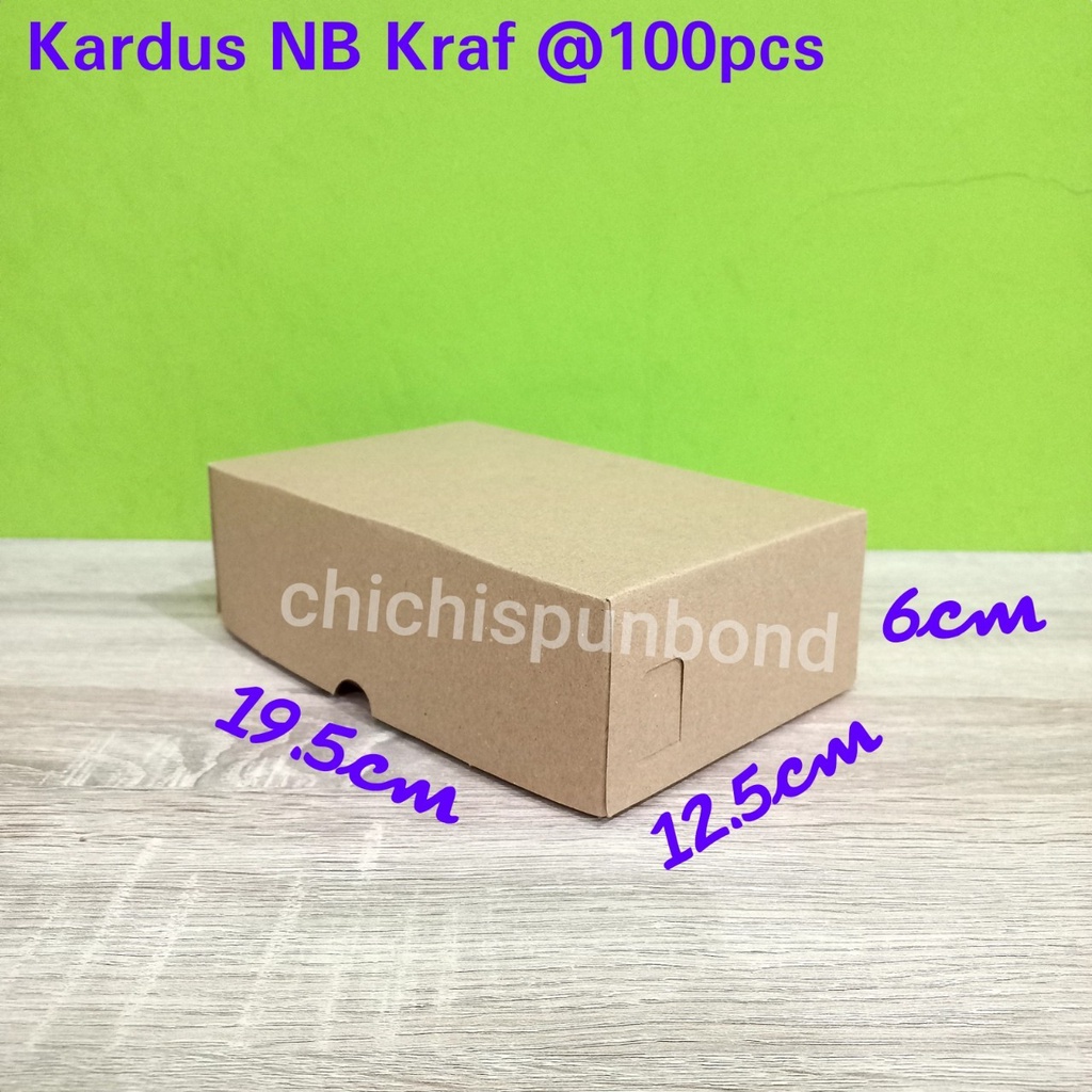 

Kardus coklat NB kraf 19.5cm x 12.5cm x 6cm 310gsm kardus jajan kue coklat kardus persegi panjang