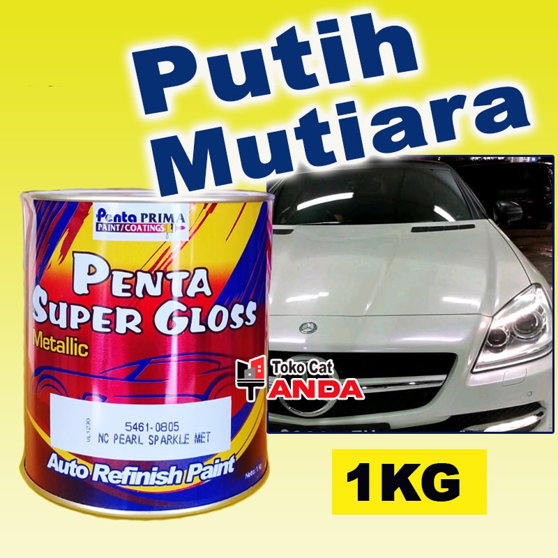 Cat Penta Supergloss Putih Mutiara 1KG - Penta Pearl Sparkle Met - Cat Mutiara Putih