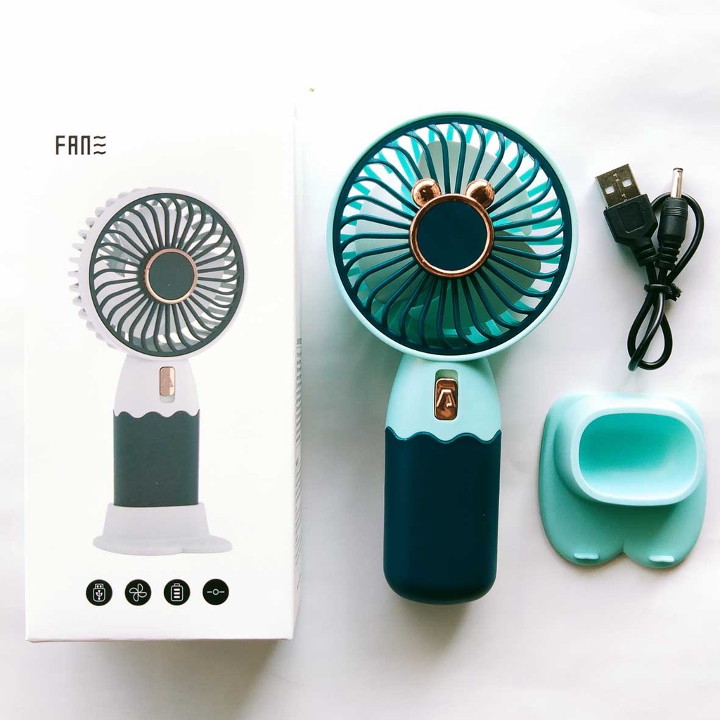 Kipas angin miki mini fan stand cantik karakter colour portable genggam - realoneacc