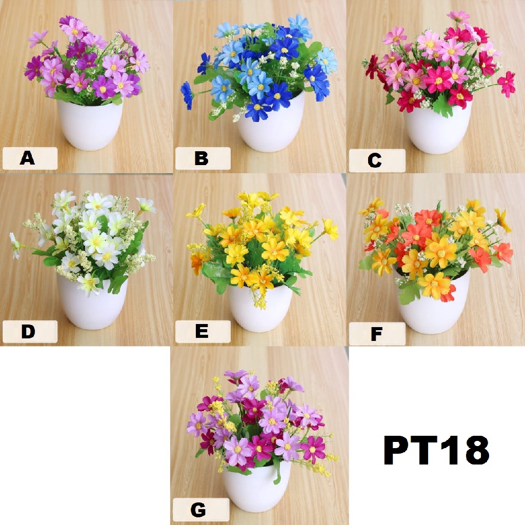 FYGALERY PT17 PT18 PT21 Pot Tanaman Hias Bunga Hias Plastik Ornamen Pot Bongsai Artificial Flower Decoration