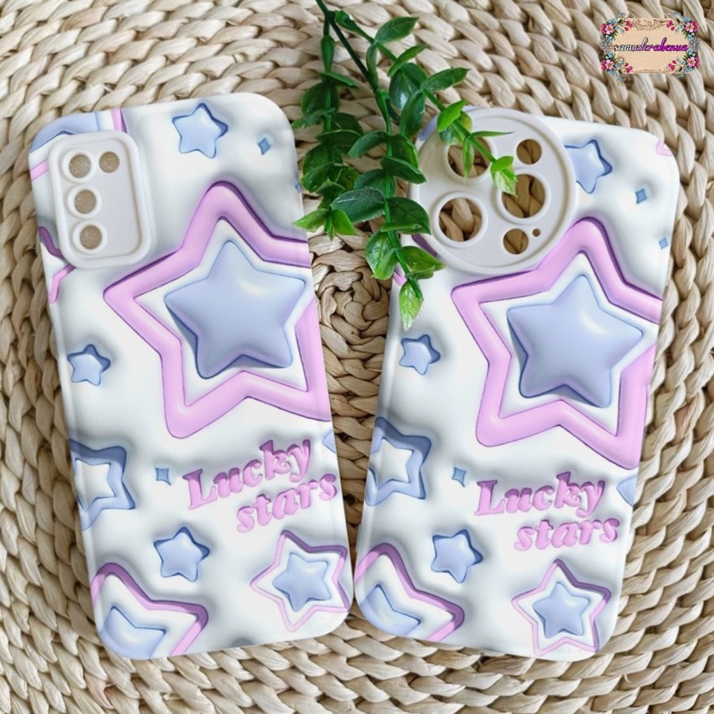 SS147 SOFTCASE LUCKY STARS AKSEN 3D PRINTING  FOR OPPO A1K A3S A5S A7 A12 A11K A15 A15S A16 A16S A16K A16E A17 A17K A8 A31 A9 A5 2020 A37 NEO 9 A52 A92 2020 A53 A54 A55 A57 2022 A77S A57 A39 SB4895