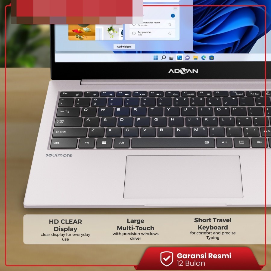 Laptop Murah ADVAN Soulmate Celeron N4020 4/128|256|384GB 14&quot;HD IPS W11