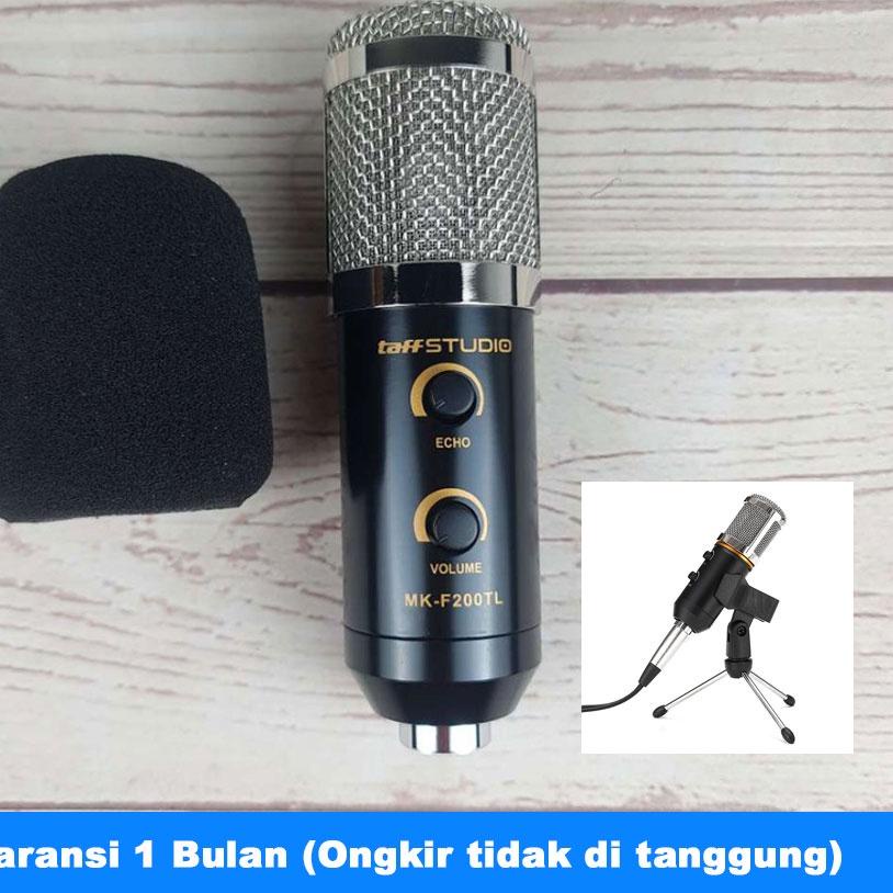 ✼ Mikrofon Kondenser Condenser Microphone 3.5mm with Stand Mini Tripod - Taffstudio MK-F200TL ➼