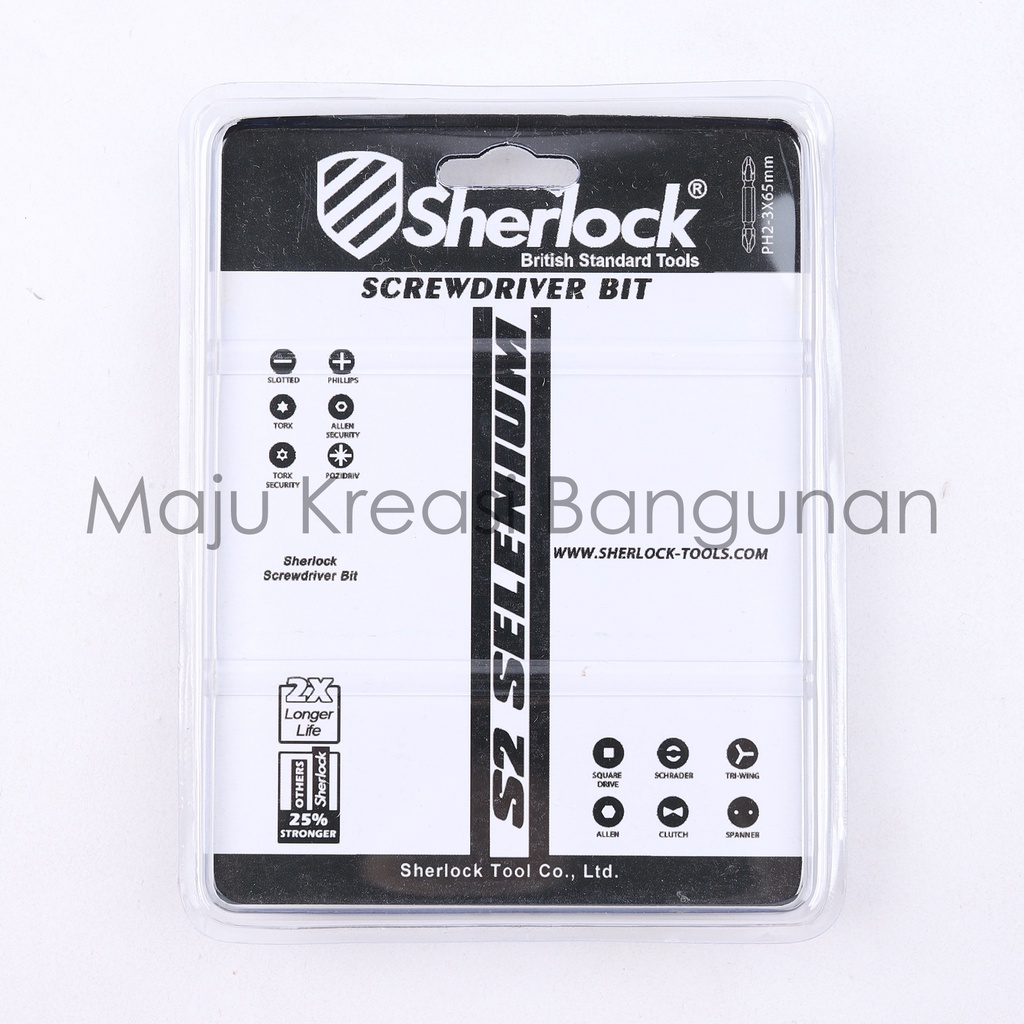 Mata Obeng Angin PH2 65mm Sherlock PH 2 65 mm Baut Kembang Magnet Tip Double Ended Bits Set