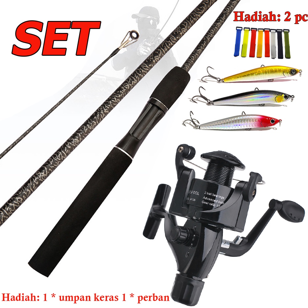 ✨HAIYI FISHING✨1 Set Spining Fishing Set 1.65m/1.8m/2.1m  joran pancing UL/L/ML Spinning Fishing Rod