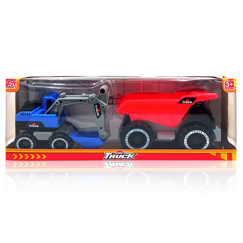 Toy Addict 2-In-1 Build The Truck Mainan Mobil Konstruksi Anak Laki