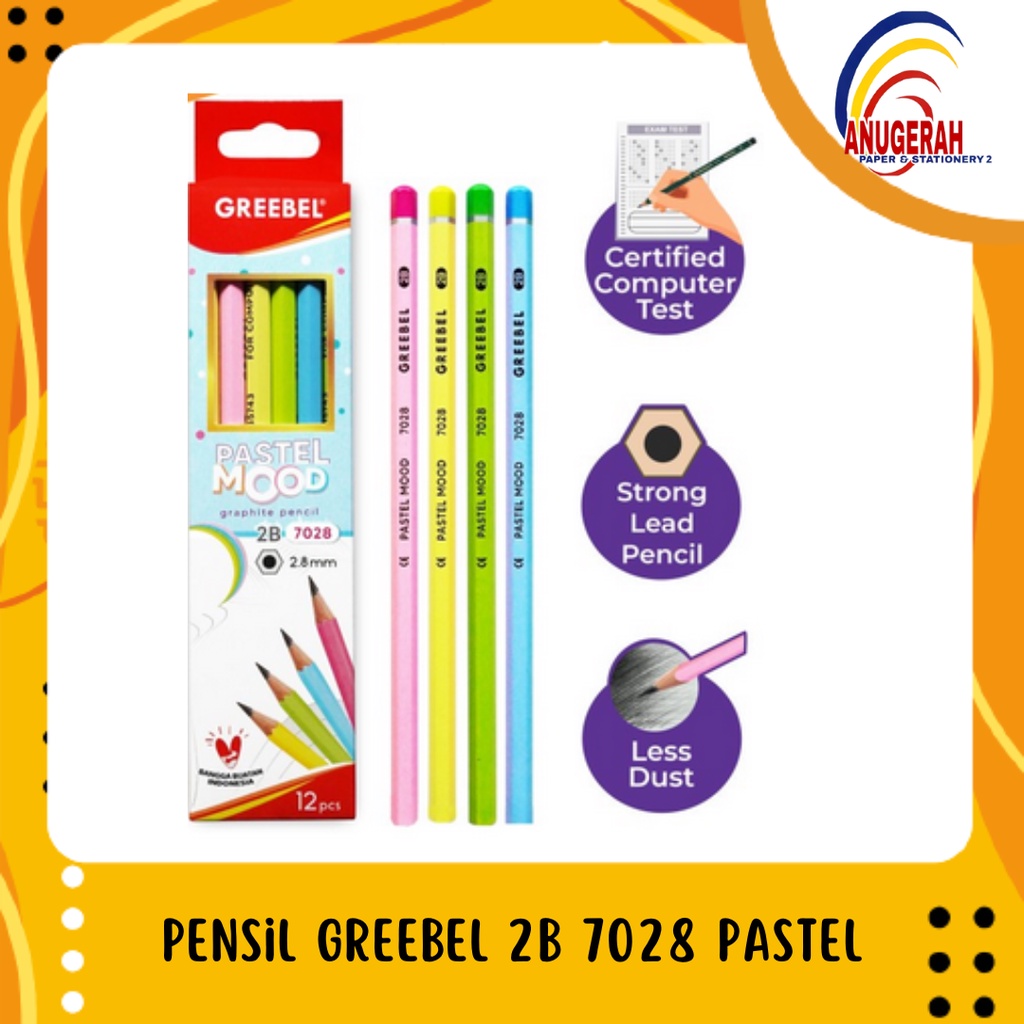 

Grafit Graphite PENCIL 2B 7028 PASTEL MOOD (LSN)/PENSIL GREEBEL 7028