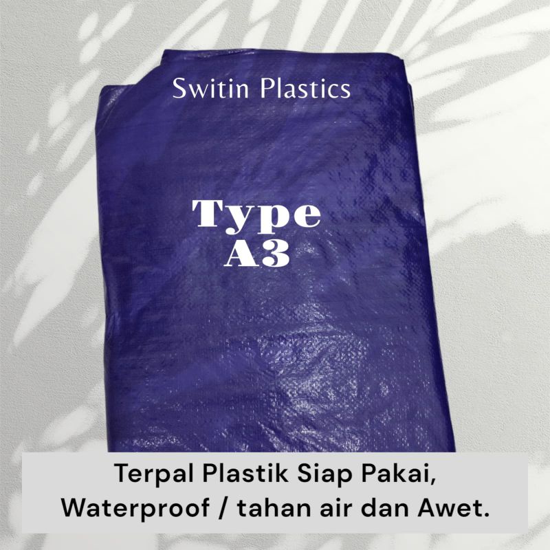 Terpal A3 ukuran 4X4 meter Biru Silver