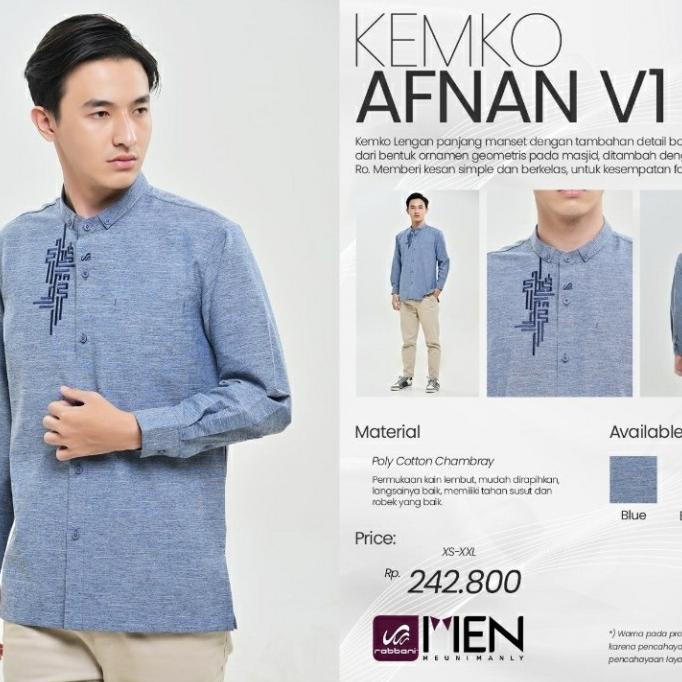 TERLARIS Rabbani Kemko Afnan V1 Koko Baju Muslim Pria Lengan Panjang XS-XXL /BAJU KOKO PRIA/BAJU KOK