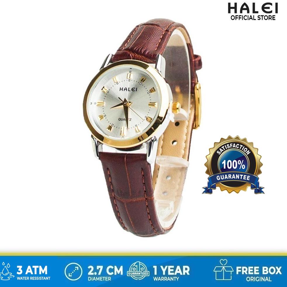 TREN TERBARU Halei Jam tangan wanita kulit Tahan Air Garansi Resmi Free Box Orinal halei kombinasi 5