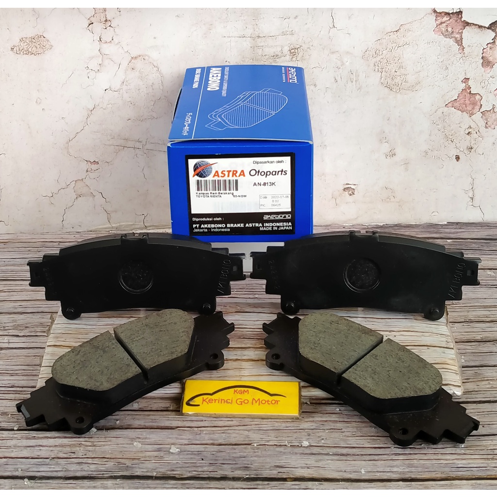 BRAKE PAD KAMPAS REM BELAKANG SIENTA LEXUS RX270 11-15 AKEBONO AN-813K