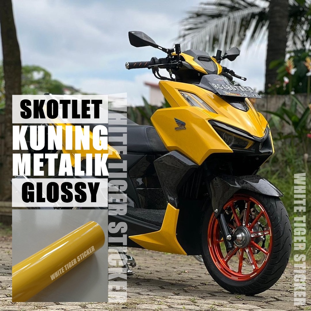 SKOTLET STIKER MOTOR KUNING GLOSY SKTOTLITE YELLOW METALIK GLOSSY SCOTLITE KUNING GLOSSY PREMIUM